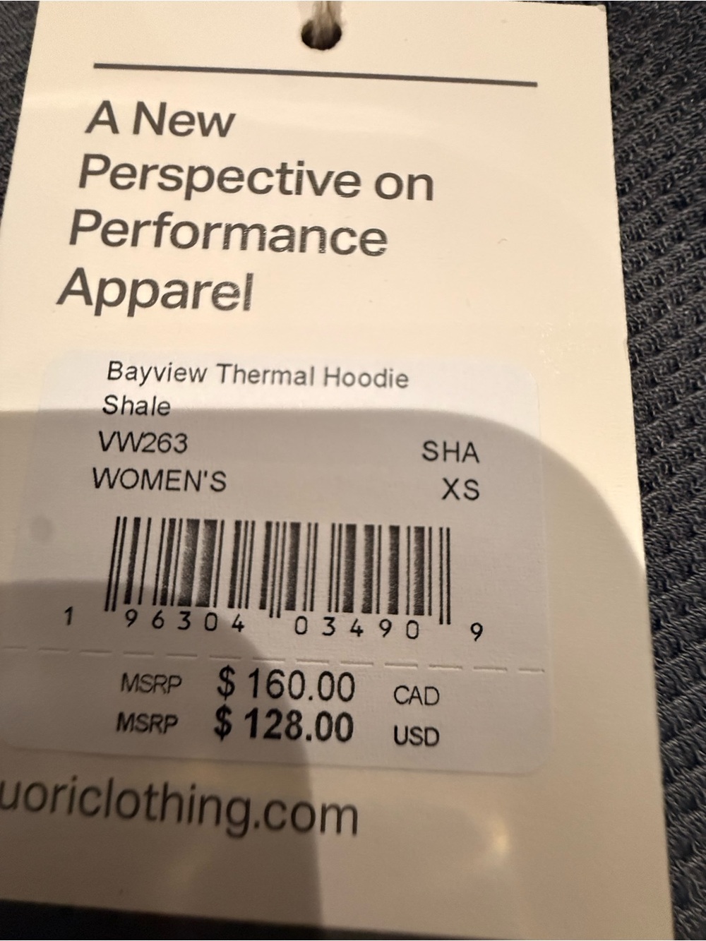 Vuori Lightweight Gray Waffle Hoodie - Picture 4 of 4